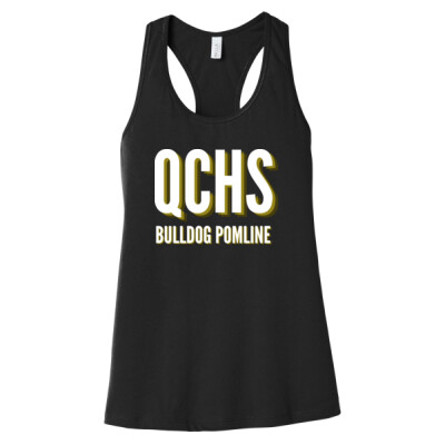 QCHS Bulldog Pomline Racerback Tank Thumbnail